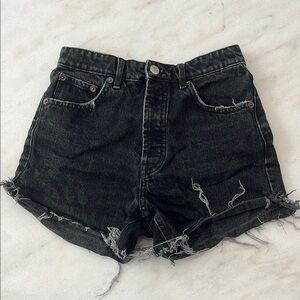 Zara Black Frayed High Rise Shorts Women’s Size 6